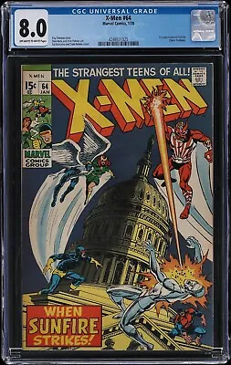 Buy 1970 Marvel X-Men #64 CGC 8.0 1st Appearance Of Sunfire • 291.82£