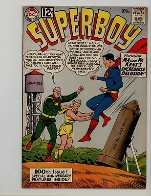 Buy Superboy 100 F- Fine- Origin Retold 1st Dr. Xadu 1962 • 29.16£