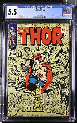 Buy Thor #154 CGC 5.5 1st Mangog Silver Age Stan Lee & Jack Kirby Marvel Comics 1968 • 98.83£