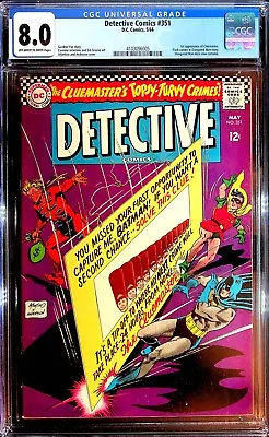 Buy Detective Comics #351 (1966) - CGC 8.0 - 1st Appearance Of Cluemaster! • 157.75£