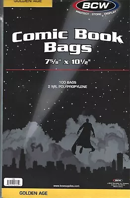 Buy 50 Bcw Golden Age Comic Book Bags / Free Shipping / Discounts On 100+ • 11.46£