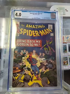 Buy Amazing Spider-man 27 Cgc 4.0 OW Pages Marvel 1965 Green Goblin Appearance • 118.58£