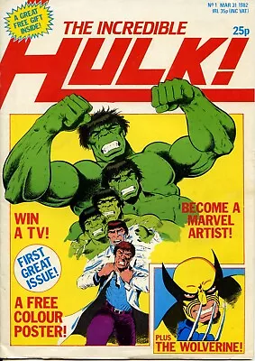 Buy The Incredible Hulk #1 Marvel UK Weekly (1982) Magazine Size Format WITH POSTER • 9.99£