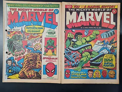 Buy The Mighty World Of Marvel Starring Hulk / Avengers #10 & #11 Marvel Uk 1972 • 0.99£