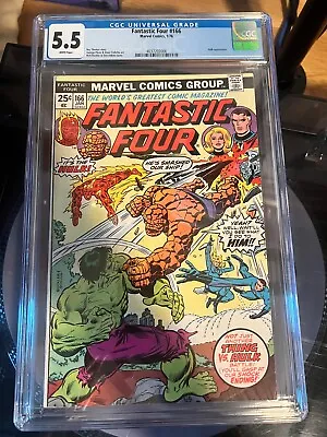 Buy Fantastic Four #166 CGC 5.5 1976 01/76 Hulk App Perez Art Legend Marvel Comic • 62.53£