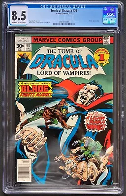 Buy Tomb Of Dracula #58 CGC 8.5.  Blade Solo Story! Marvel 1977 • 67.01£