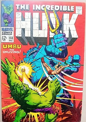 Buy Incredible Hulk #110 - FN- (5.5) - Marvel, 1968 - Cents Copy - Trimpe Art • 14.99£