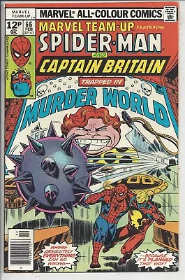 Buy Marvel Team-Up #66 VF (8.0) 1977 - Byrne Cover & Art - Pinball Murder - 12 Pence • 23.71£