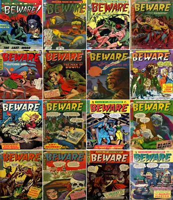 Buy 1952 - 1955 Beware Comic Book Package - 16 EBooks On CD • 13.24£