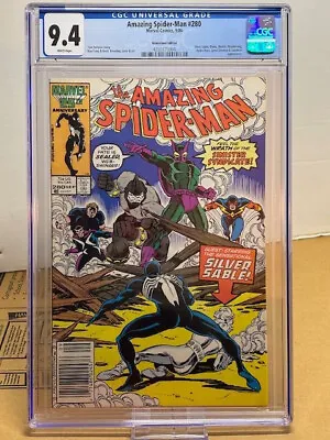 Buy Amazing Spider-Man #280 CGC 9.4, White Pages, NEWSSTAND, Defalco & Frenz (1986) • 39.53£