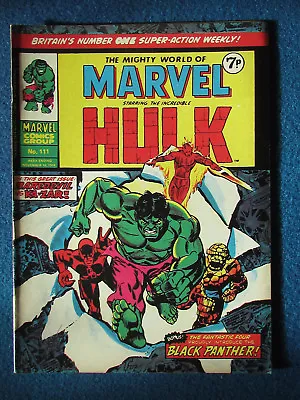 Buy The Mighty World Of Marvel Incredible Hulk Marvel Comic Issue 111 - 1974 • 5.99£