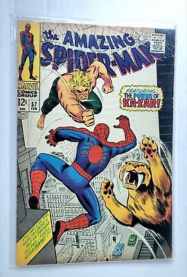 Buy The Amazing Spider-Man #57 1968 Romita Sr Cover Feat. Ka-Zar Marvel Comics FN+ • 51.39£