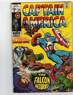 Buy Captain America 126  1970 Vs 1st Appearance Diamond Head Falcon Returns Vg • 7.90£