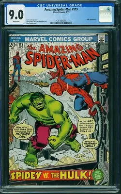 Buy Amazing Spider-man #119 Cgc 9.0 Wp - Marvel Comics April 1973 - Hulk Appearance • 293.40£