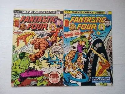 Buy Fantastic Four # 166 And 167 - (vf+) -thing & The Hulk Side By Side Against F.f. • 19.99£