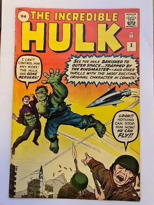 Buy Incredible Hulk #3 Vg+ (4.5) September 1963 Marvel Comics Origin Issue ** • 1,999.99£