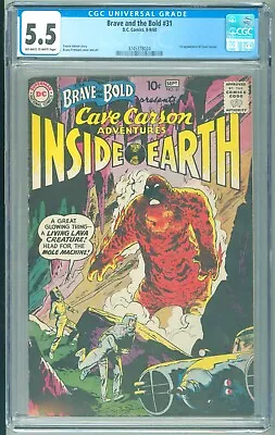 Buy BRAVE And The BOLD #31   CGC 5.5   1st App Of Cave Carson! DC Comic 1960 • 225.32£