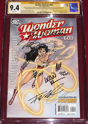 Buy CGC SS Wonder Woman Issue 600 Signed By LYNDA CARTER + George Perez + 8 MORE!!! • 636.48£