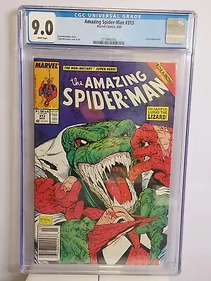 Buy Amazing Spider-Man #313 CGC 9.0 NEWSTAND EDITION McFarlane Art & Cvr LIZARD App! • 32.13£