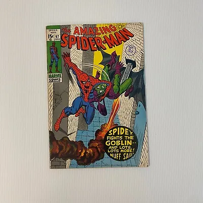 Buy Amazing Spider-Man #97 1971 VF Cent Copy Pence Stamp Raw Comic • 115£