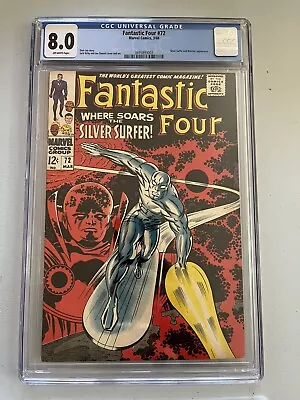 Buy Fantastic Four #72 CGC 8.0 Iconic Silver Surfer Cover The Watcher 1968 • 240.18£