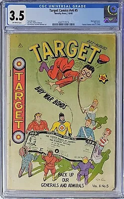 Buy Target Comics #v6 #5 CGC 3.5 Novelty Press 1945 Classic WWII Tojo War Bonds • 474.18£