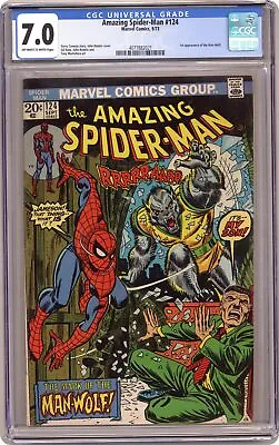 Buy Amazing Spider-Man #124 CGC 7.0 1973 4077882021 1st App. Man-Wolf • 378.98£