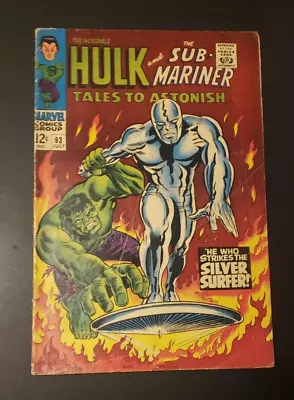 Buy Tales To Astonish #93..1967..Silver Age.. Hulk Battles Surfer.. • 140.11£