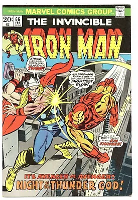 Buy Iron Man # 66    FINE VERY FINE   Feb. 1974   Iron Man Vs Thor   Tuska & Others • 31.67£