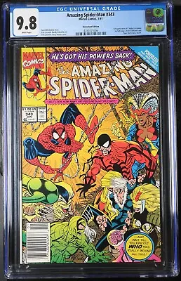 Buy Amazing Spider-man #343 Cgc 9.8, 1991, Rare Newsstand Edition, 1st Cardiac Cameo • 314.43£
