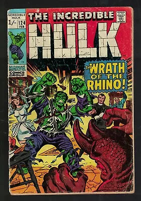 Buy Marvel Comics Hulk 124 VG- 3.0 Wrath Of Rhino  Avengers Spiderman  • 15.59£