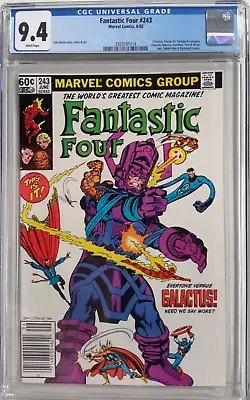 Buy 4️⃣fantastic Four #243 Cgc 9.4*1982 Marvel*john Byrne Galactus Cover*newsstand🔥 • 63.19£