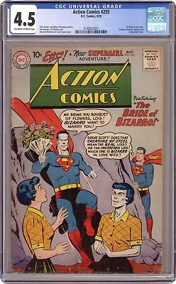 Buy Action Comics #255 CGC 4.5 1959 4148923001 1st App. Bizarro Lois Lane • 98.83£