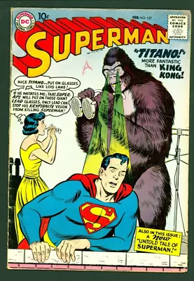 Buy SUPERMAN #127 Fine (1958) 1st App Titano  DC Comics • 118.36£