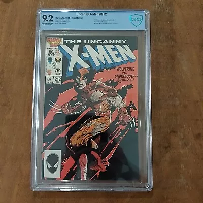 Buy UNCANNY X-MEN #212 1st Wolverine Vs Sabretooth CBCS 9.2 1986 • 59.58£