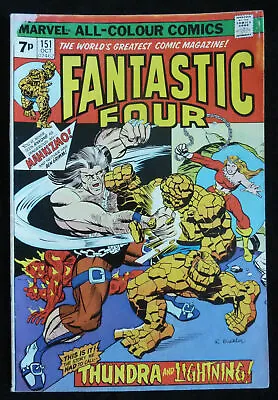 Buy FANTASTIC FOUR #151 1st Mahkizmo The Nuclear Man UK Variant Marvel 1974 VF- 7.5 • 5.99£
