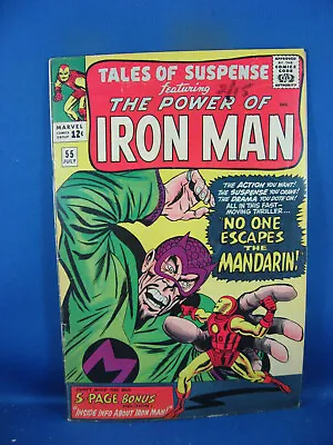 Buy Tales Of Suspense 55 Vg+ Iron Man Mandarin Marvel 1964 • 80.43£