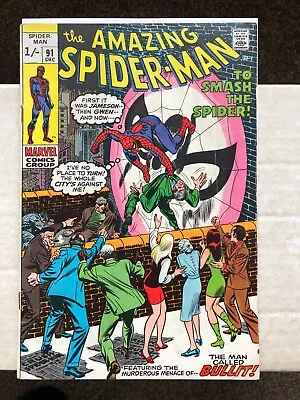 Buy Amazing Spider-Man 91 (1970) Bullit App. Funeral Of George Stacy • 21.99£