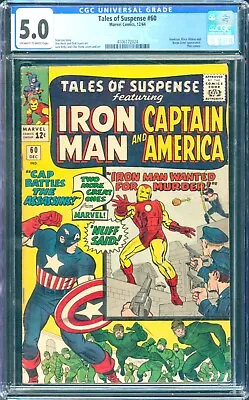 Buy Tales Of Suspense #60 (1964) CGC 5.0 -- O/w To White Pages; 2nd Hawkeye App. • 150.21£