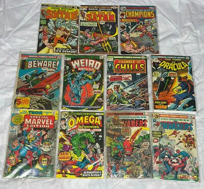 Buy Marvel Comic Lot Of 11, 1971-76 INVADERS BEWARE DRACULA OMEGA WEIRD CHAMPIONS..+ • 47.80£