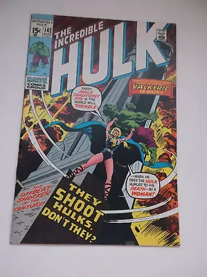 Buy Marvel: Incredible Hulk #142, Valkyrie (2nd App.) Vs Man Brute, 1971, Vf (8.0)!! • 79.05£