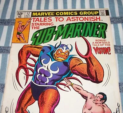 Buy Tales To Astonish #12 Starring The SUB-MARINER From Nov. 1980 In VG/F Con. NS • 9.59£