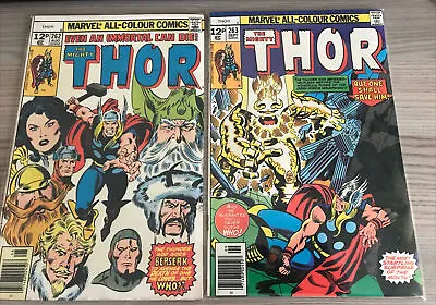 Buy Mighty Thor Numbers 262 - 263 Simonson Art Vintage Bronze Age Marvel Comics 1977 • 10.99£