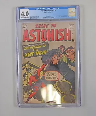 Buy Marvel Comics TALES TO ASTONISH #35 CGC Graded 4.0 VG 1st Ant Man In Costume! • 827.78£