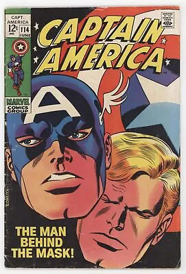 Buy Captain America 114 Marvel 1969 VG Stan Lee Avengers Thor Iron Man Red Skull • 17.69£