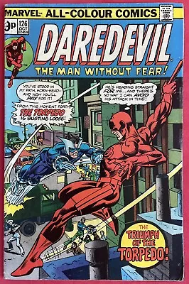 Buy Daredevil #126 (1975) 1st Appearance Heather Glenn & Torpedo II UK Pence Variant • 12.95£