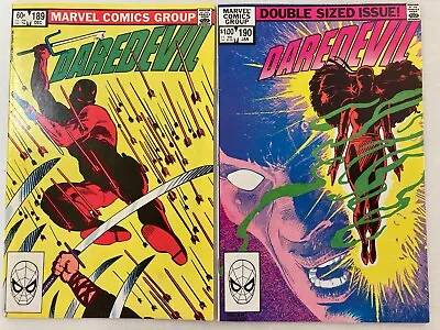 Buy Daredevil #189 Siege 1982 + #190 Elektra Reborn Double Sized 1983 Marvel Comics • 4.01£