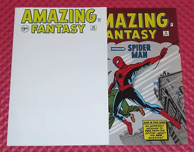 Buy Amazing Fantasy #15 Blank Variant +Original Facsimile Covers Only No Barcode • 11.87£