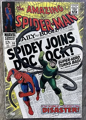 Buy The Amazing Spider-man Comic #56 (marvel,1968) 1st App.  Of Captain George Stacy • 61.53£