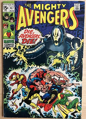 Buy The Mighty Avengers #67 August 1969 Barry Smith Art Ultron Story Cents Book 🇺🇸 • 39.99£